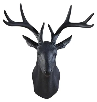 Image de Décoration murale en forme de tête de cerf, imitation, 50 cm