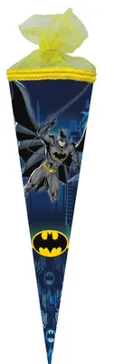 Produktbild von Nestler Schultüte 35cm rund Tüllverschluss mit Textilborte Warner Bros. "Forever Badman"