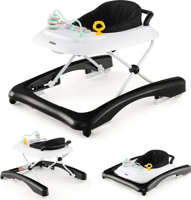 Produktbild von GOPLUS Baby Walker, 2 in 1 Lauflernhilfe & Schiebewagen mit Rädern, Überrollschutz, verstellbare Höhen & Spieltablett, Lauflernwagen für 6–14 Monate