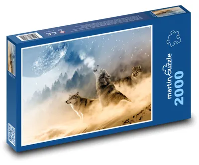 Obrázok produktu pre martinpuzzle – Puzzle 2000 – Vlci vyjúcich na mesiac