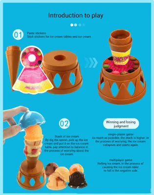 Produktbild von Eiscreme-Stackspielzeug, Stapelturm-Spielzeugset, Balancespiel für Kinder