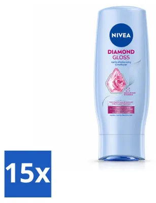 Imagen del producto de 15 unidades de acondicionador NIVEA Diamond Gloss, 200 ml cada uno. Paquete económico