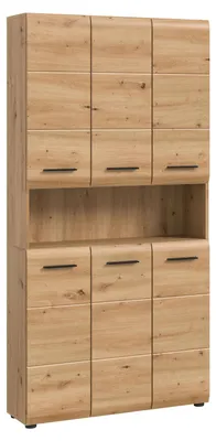 Produktbild von Ice Badschrank 6 Türen, 1 Regal Eiche Nachbildung.