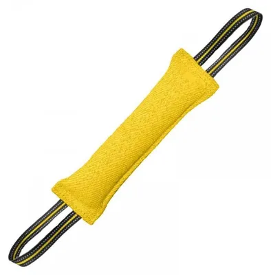Obrázok produktu pre Beisswurst pre psov, 30 cm, s 2 slučkami a reflexnými prvkami, žltá farba