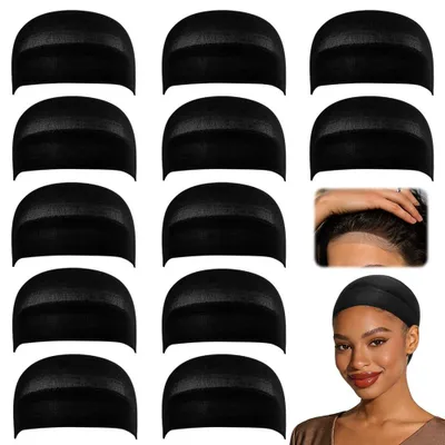 Produktbild von Dreamlover Schwarz Perücken Kappe, Elastische Perückenkappen, 20 Stück