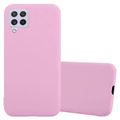 Two pink phone cases are shown against a white background. One case is upright and shows the camera cutout, while the other is lying on its side.