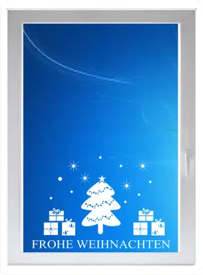Produktbild von INDIGOS UG - Frohe Weihnachten - Farbe: weiss - 60x40 cm - Sichtschutzfolie - Fensterfolie - Glasdekorfolie - für die Küche, Frohe Weihnachten ans Fenster