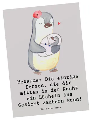 Produktbild von Mr. & Mrs. Panda Fotokarte Hebamme Lächeln - Grau Pastell - Geschenk, Postkarten, Hingabe, Ansichtskarten, Grußkarte, zugewandt, Kunstkarten, Berufe, Beruf, Ansichtskarte
