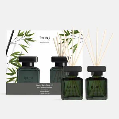 Produktbild von ipuro Essentials BLACK BAMBOO Raumduft mit Stäbchen 2x50 ml - Raumerfrischer mit