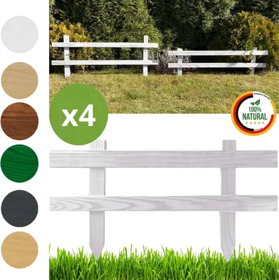 Produktbild von Floranica Gartenzaun 4 stk. 30 cm x 50 cm Weiß Steckzaun Zierzaun Friesenzaun zum Stecken Vorgartenzaun