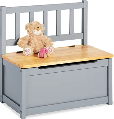 Image de Banc coffre pour enfants 'Fenna', gris/naturel