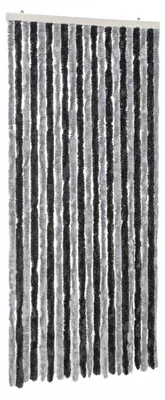 Image de vidaXL Rideau anti-mouches gris et noir 90x220 cm chenille