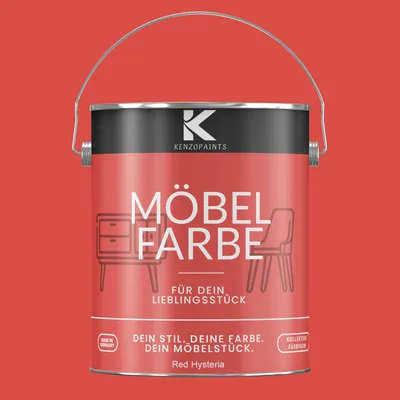 Produktbild von Kenzopaints 2,5Liter Möbelfarbe Möbellack Buntlack Farbraum - Red Hysteria