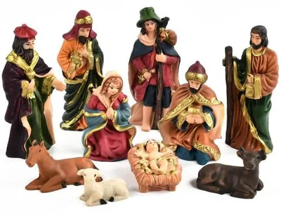 Productafbeelding van 10-delige Kerstdecoratie Figuren voor de Kribbe