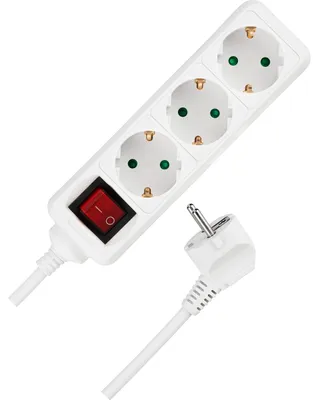 Produktbild von REV 0512313555, 3 m, Drinnen, 1,5 mm², Weiß, 3 AC-Ausgänge, 250 V