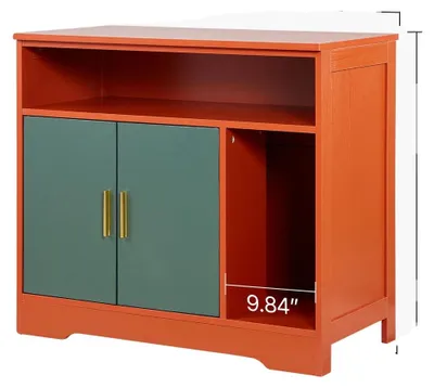 Immagine prodotto di Armadio per lettiera per gatti, struttura robusta, design discreto, colore rosso e verde, dimensioni 79 cm