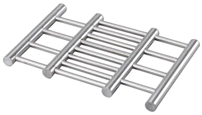 Ausziehbarer Topfuntersetzer Edelstahl 22-38x20x2 cm silber