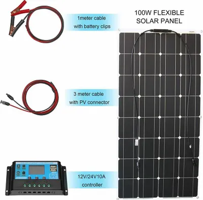 Obrázek produktu pro Solární panel, flexibilní design, vysoká účinnost, 100w solární sada