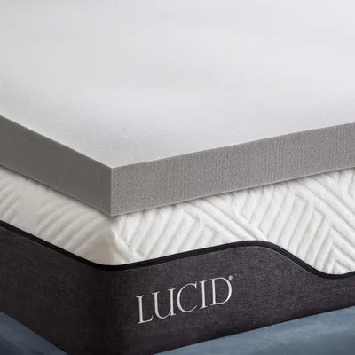 Immagine prodotto di Materasso topper in memory foam LUCID, 150x190 cm, con carbone di bambù, spessore 7,5 cm