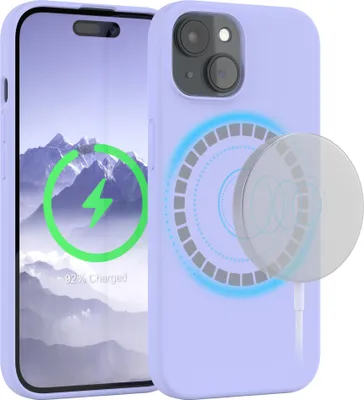 Produktbild von EAZY CASE Silikon MagSafe Handyhülle kompatibel mit Apple iPhone 15 Hülle mit Kameraschutz, Silikonhülle, Schutzhülle Lila