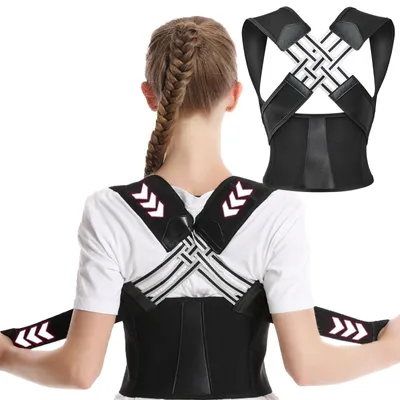Immagine prodotto di Correttore posturale regolabile - Supporto - Cintura per la postura - Ergonomico - Traspirante - Confortevole - Supporto per la schiena