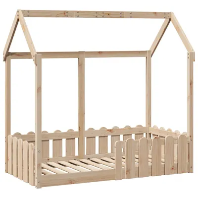 Produktbild von Kinderbett Hausbett 70x140 cm Massivholz Kiefer