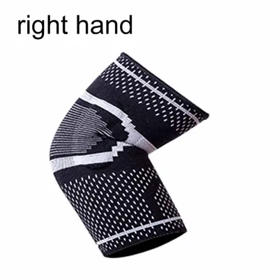 Produktbild von Fitness-Ellenbogenbandage - Kompressions-Stützbandage für Sehnenscheidenentzündung, Tennisarm, Golf-Ellenbogen-Behandlung(Schwarz, RECHTS-M)