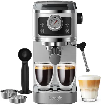 Produktbild von Espressomaschine CM1660 mit Manometer,Kaffeemaschine mit Milchschaumdüse