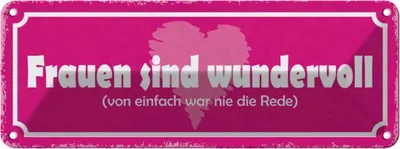 Image de vianmo Plaque en tôle 10x27 cm Frauen sind wundervoll Herz