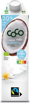 Produktbild von Kokosmilch – Kokosgetränk Mit 2 % Fettgehalt, Ohne Zuckerzusatz, Fairtrade-Bio, 1 L – Coco (Dr Martins)