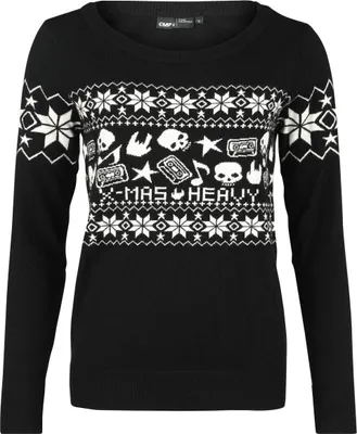 Produktbild von EMP Special Collection Damen schwarzer Weihnachtspullover im EMP Design L