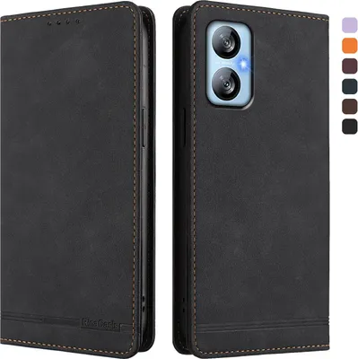 Image de Etui pour Blackview A52 / A52 Pro, étui rétro en cuirPolyuréthaneavec support et fentes pour cartes de crédit Noir