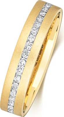 Produktbild von 9 Karat (375) Gold 4mm Flach Court Form Diamant Trauring/Ehering/Hochzeitsring Brillant-Schliff 0.22 Karat H - I1 I2, 60 (19.1); TRS368039KYRSS