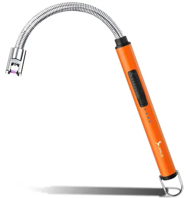 Elektrischer Bogenanzünder, 360° flexibler Hals, USB-wiederaufladbar, Orange