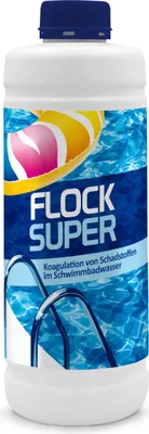 Produktbild von Superflock flüssig für Pool | Koagulation von Schadstoffen im Schwimmbadwasser | Flockungsmittel Pool | 1L