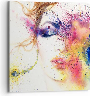 Produktbild von Bild auf Leinwand - Leinwandbild - Frau Abstraktion - 70x70cm - Wand Bild - Wanddeko - Wandbilder - Leinwanddruck - Bilder - Kunstdruck - Wanddekoration - Leinwand bilder - Wandkunst - AC70x70-3849