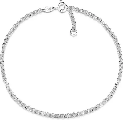 Produktbild von SILBERKETTEN STORE Doppelerbskette Fußkette 2,4mm - echt 925 Silber, Länge wählbar - 25cm