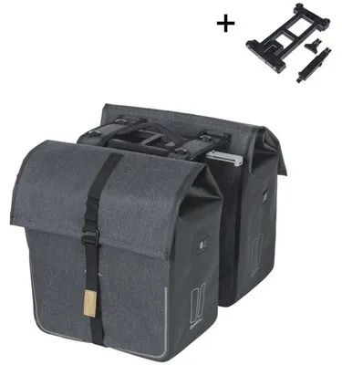 Image de BASIL Sacoche double "Urban Dry MIK 2.0" V charcoal melee