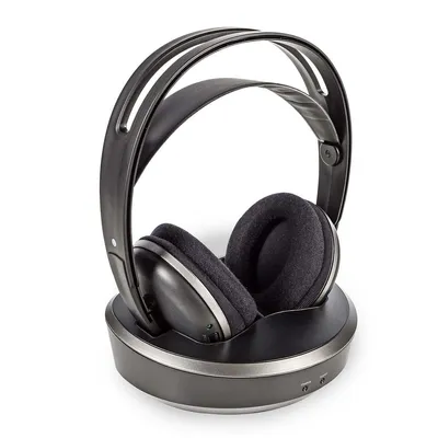 Produktbild von Nedis Wireless-TV-Kopfhörer - RF, Frequenz 868 Mhz - Über Ohr - Batterie 1 Betriebszeit Standardnutzung: 660 min - 100 m - Digital Audio - Schwarz / Silber