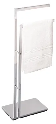 Handtuchständer freistehend, 2 Stangen, verchromt, Silber