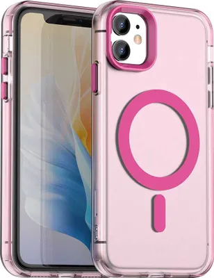 Produktbild von Magnetisch Hülle für iPhone 11, Schlank Durchscheinend Matt Stoßfest Handyhülle Rot