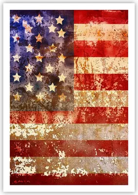 Produktbild von Poster - Poster ohne Rahmen - Amerika Flagge national patriotisch - 70x100 cm - Wand Bild - Wanddeko - Wandbilder - Kunstposter - Wandposter - Bilder - Kunstdruck - Wandbild - P2XPA70x100-3084