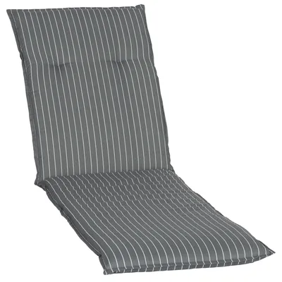 Produktbild von Auflage für Gartenliegen Barcelona 193x60 cm Grau Weiße Streifen – Liegenauflage mit Komfortschaumkern und Bezug – Sitzpolster für Gartenliegen - 100