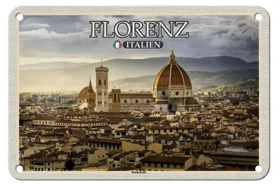Produktbild von Blechschild Reise Florenz Italien Kathedrale Baukunst 18x12cm Schild