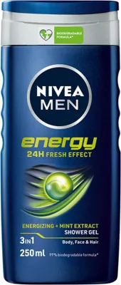 Zdjęcie produktu dla Nivea Men Energy Żel pod prysznic - Długotrwałe uczucie świeżości - 250 ml - 1 szt