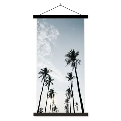 Produktbild von MuchoWow® Textilposter Palmen - Sommer - Tropisch 90x180 cm mit schwarzem Rahmen - Dekoration Wohnzimmer