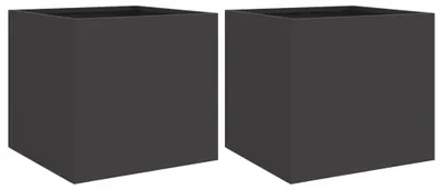 Produktbild von Dekorativer Stahl Pflanzkübel Schwarz 32x30x29 cm