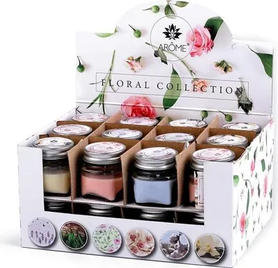 Zdjęcie produktu dla ARÔME Zestaw świec zapachowych Floral, mix 6 zapachów, 24 szt