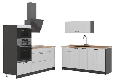 Obrázok produktu pre Kuchyňa Vicco Fame-Line Biely vidiecky dom/antracitová 340 cm, AP Oak, Model 63687