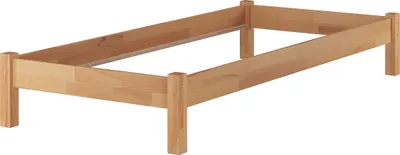 Produktbild von Einzelbett Bettrahmen 100x200 Buche natur Massivholzbett Futonbett Zubehör wählbar V-60.84-10Federleisten